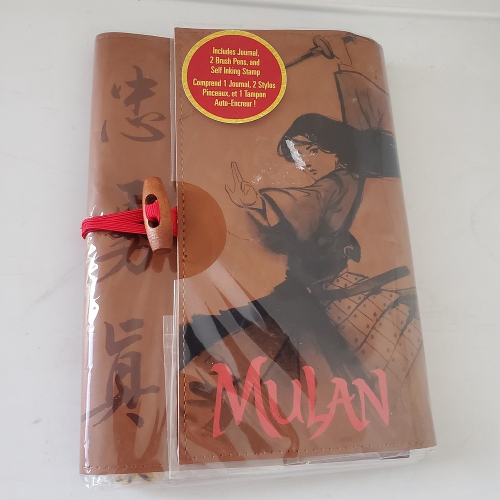 Disney Parks Mulan Journal Notebook Art Book Paper 2 Pens & Stamp New